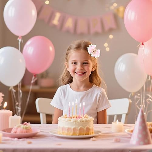 Miniatura 21 de Lazos para el pelo de cumpleaños con purpurina, decoraciones de cumpleaños perfectas para un regalo de niñas, accesorios para el cabello de niña