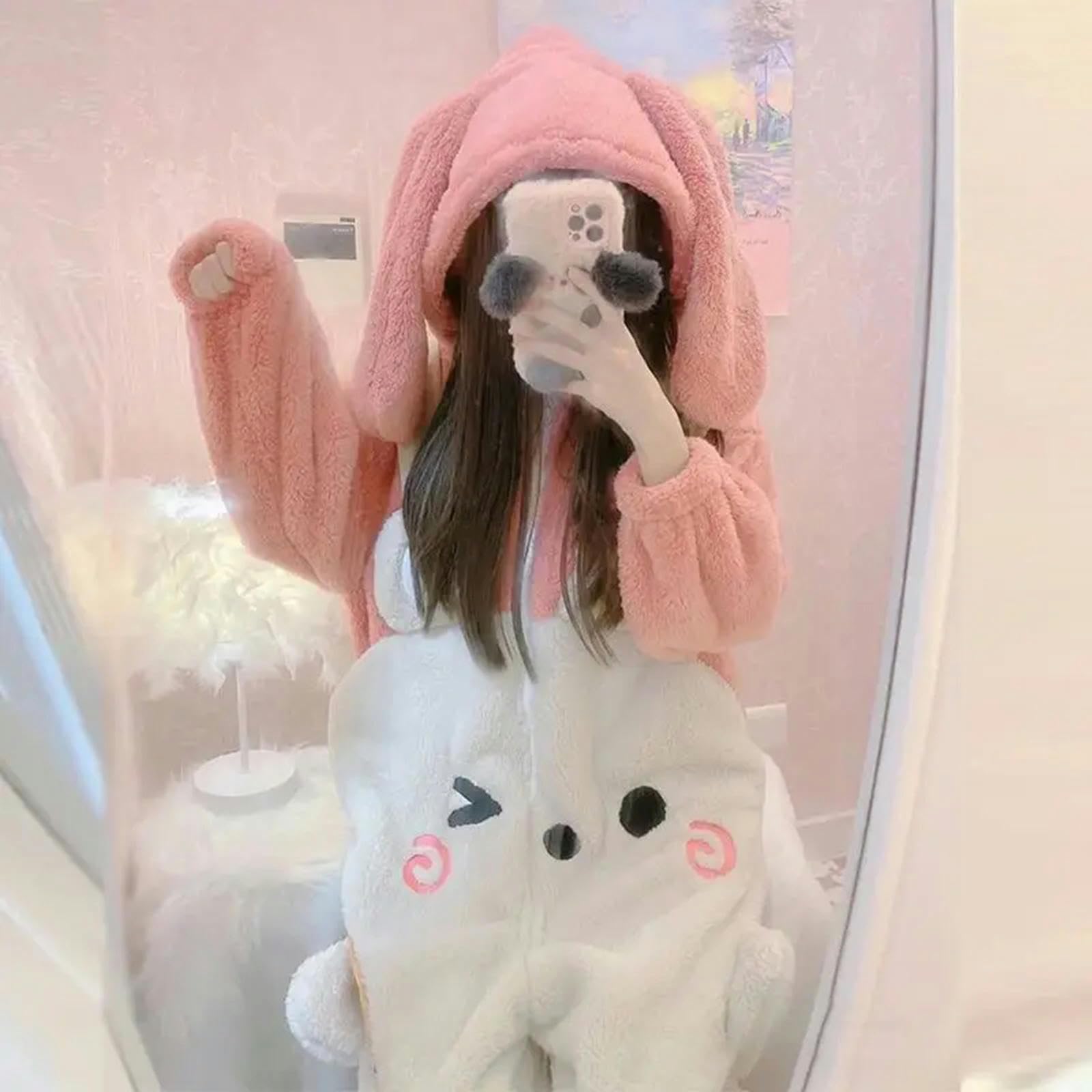 TEidea Schlafanzug Damen Winter Niedliche Hasen -Pyjama -Sets Für Frauen - Bunny Cosplay -Kostüm, Halloween -Pyjama