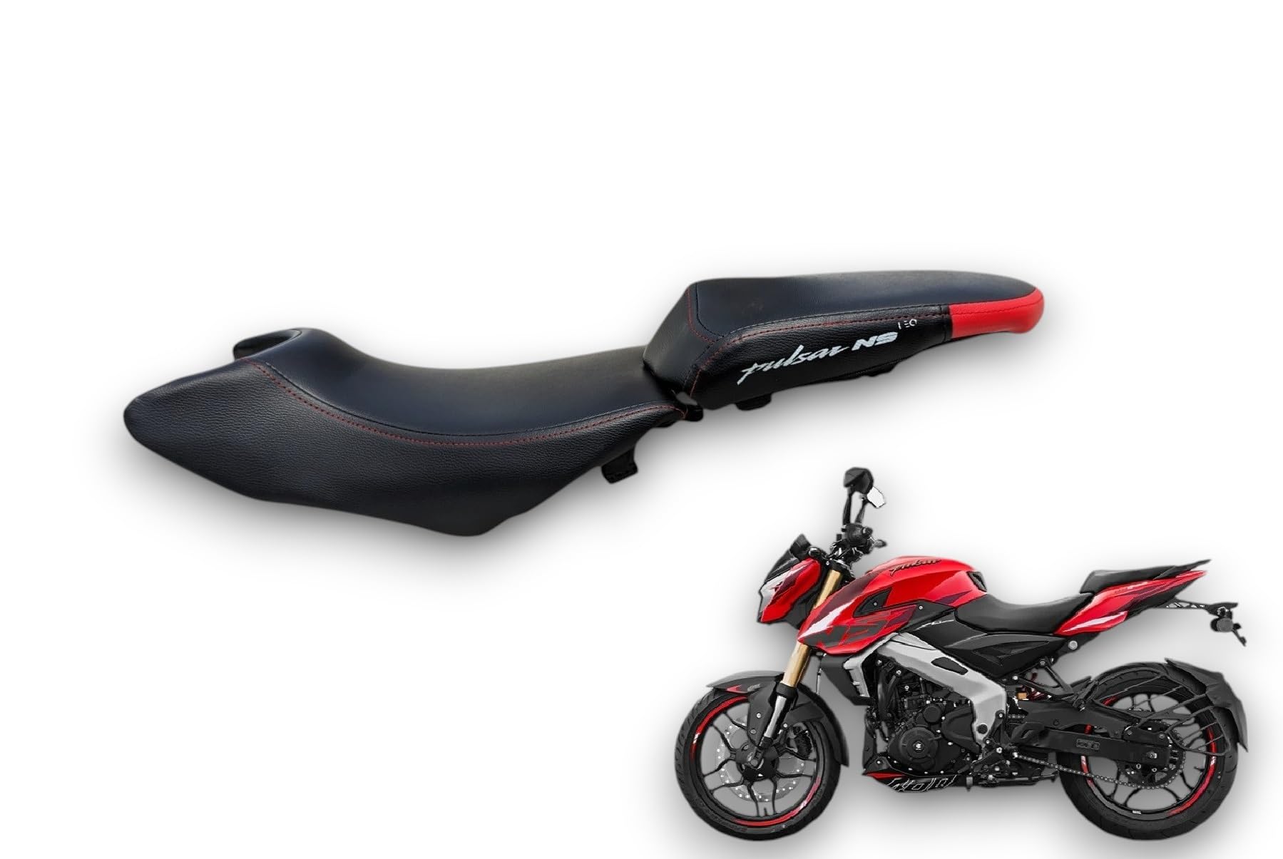 autoleopard Pulsar NS 400 BS6 Bike SEAT Cover,Dual Colour Rear red,PU Leather,Double Nylon Stitch,Rope PROVIDED,6 mm Cushion Foam,Water Proof All Weather Proof-image-24