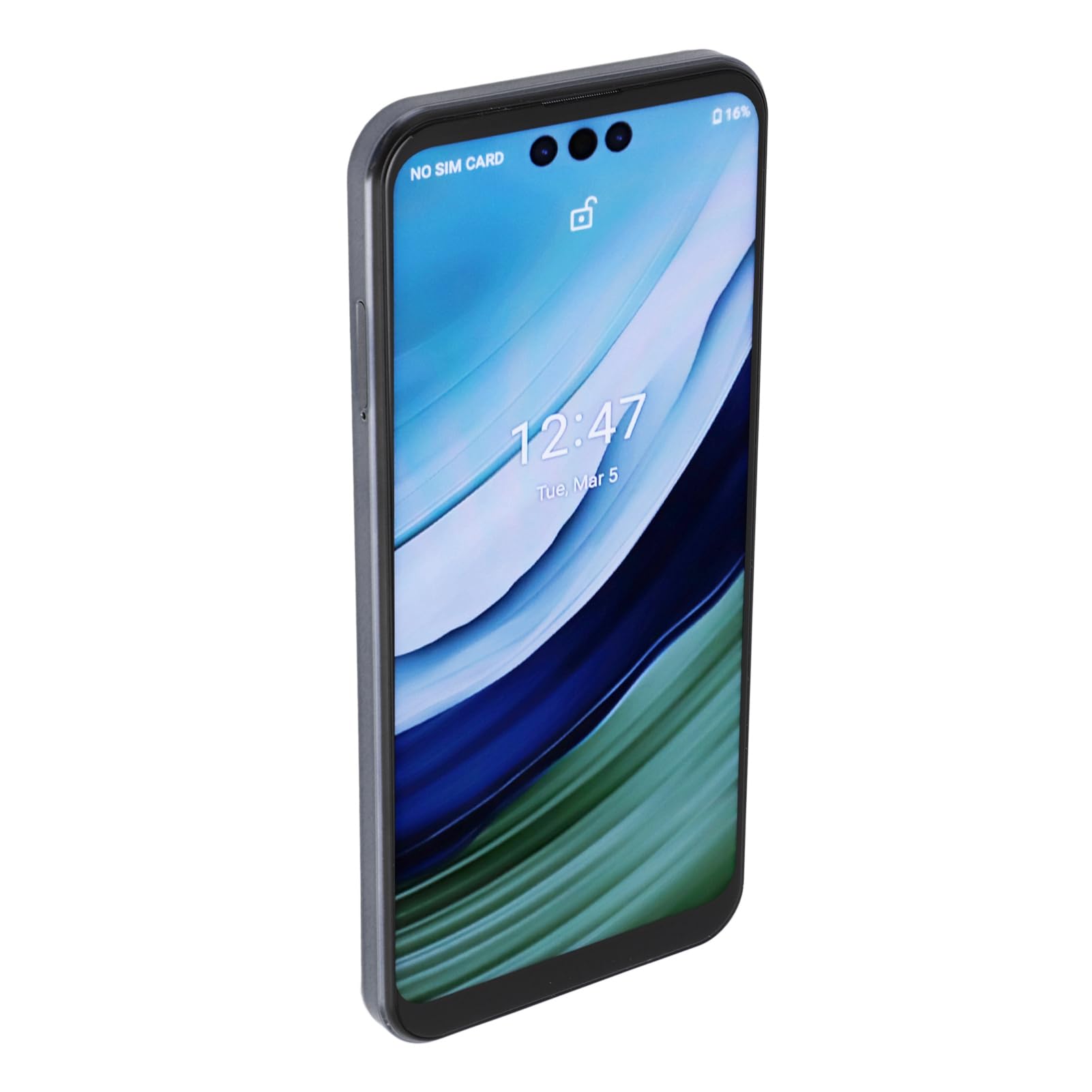 Generic Telefon Odblokowywania Twarzy, Doskonała Reprodukcja Kolorów 6,7 -calowa Ekran HD 16MP PRZEDNI PRZEDNIE 32MP Tylna Kamera Telefon Komórkowy do Oglądania Filmów (BLACK)