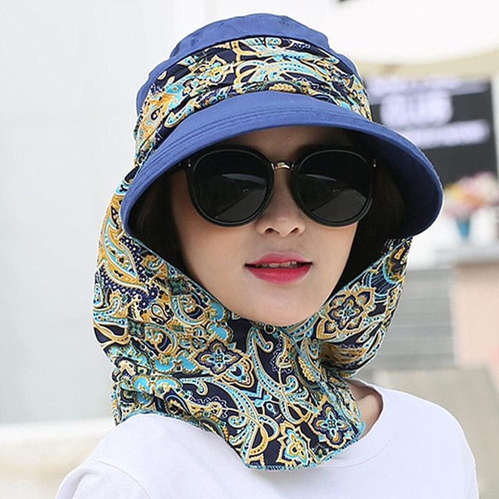 Women's Multifunctional UV Sun Protection Waterproof Breathable Face Neck Flip Folding Sun Hat image 2