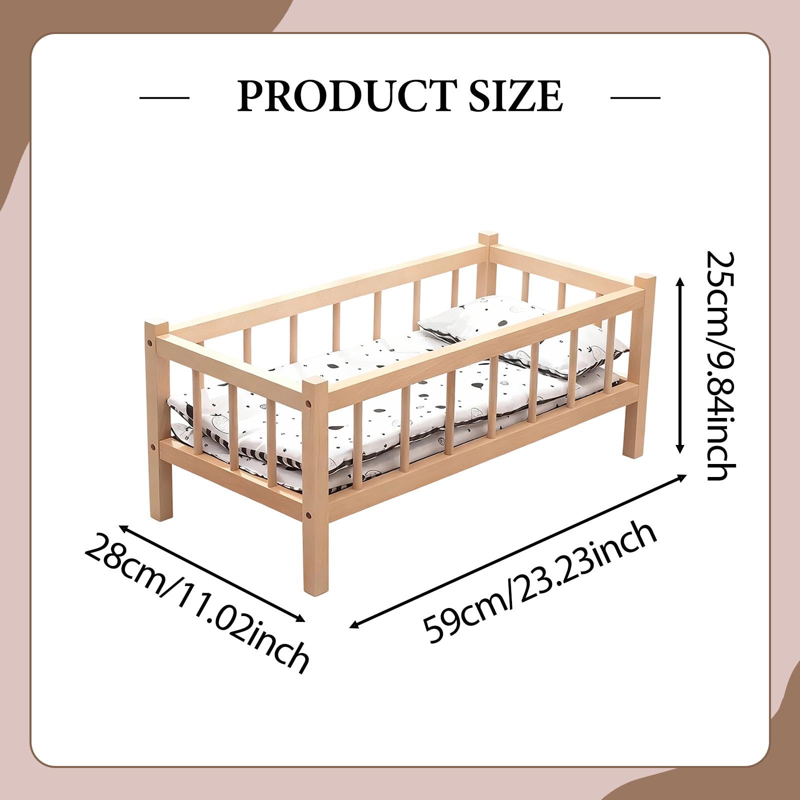 Puppenbett, Puppenbett, Spielzeugpuppen bis 58 cm, Möbel für Fotos