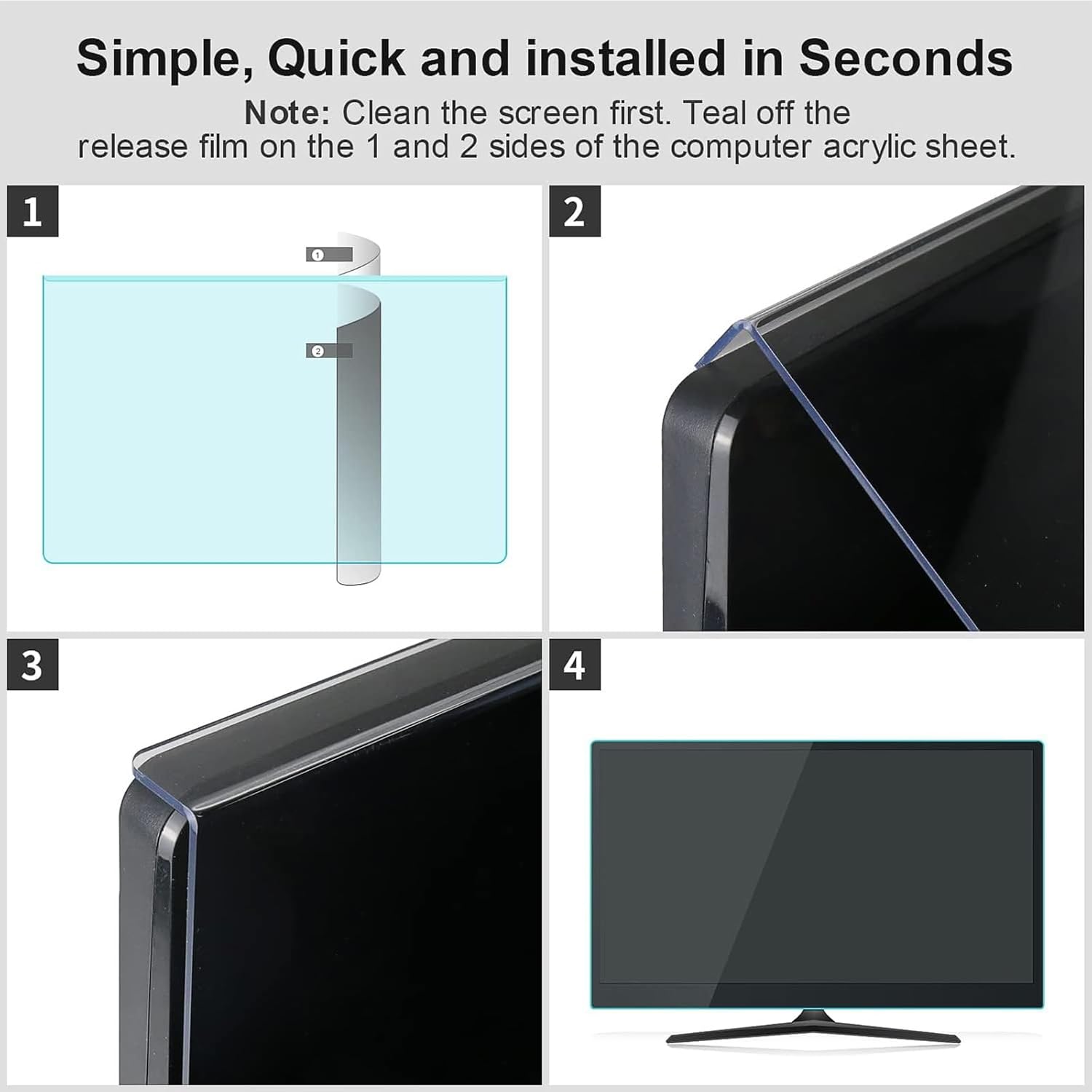 27 Inch Blue Light Blocking Screen Protector, Universal Computer Monitor Screen Filter (WxH: 24.1" x 14"), Anti Blue Light, Eye Protection, Reduce Eye Strain