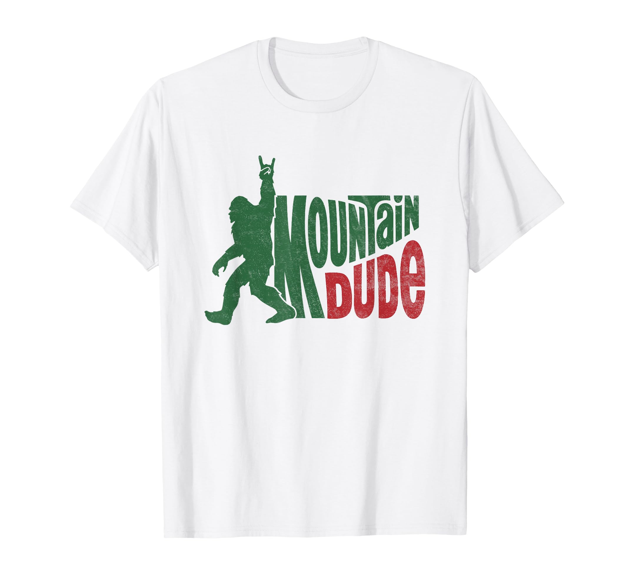 Mountain Dude Funny Bigfoot Sasquatch Hiking Gift T-Shirt, Small, White