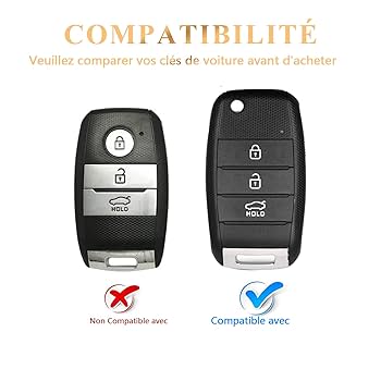Accessoire Auto Kia Coque Clé TPU Pour Kia - Sportage, Sorento, Stinger, Ceed | Protection Sans Perte Signal | TOOMUME Couvre Clé