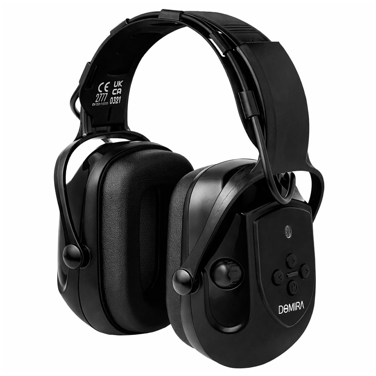 DOMIRA Bluetooth Electronic Unisex Ear Defenders SNR 30dB Noise Reduction – Hearing Protection Earmuffs with AUX, Mic & Stereo Sound for Shooting, Work & DIY – Brown/Black
