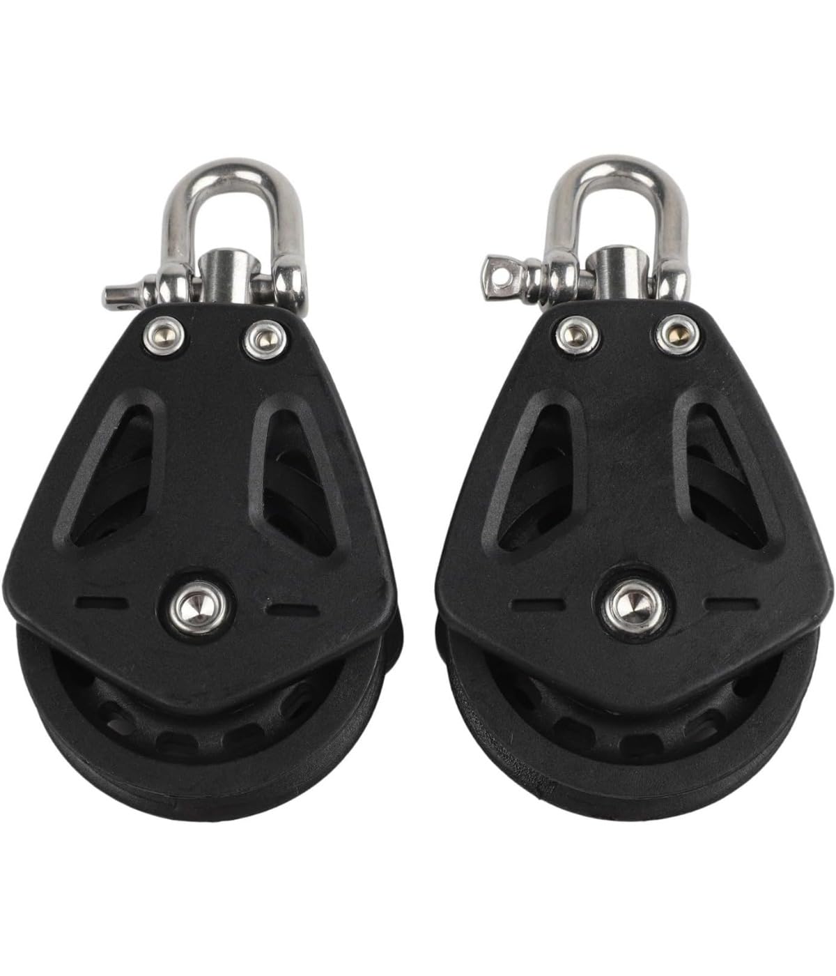 Aygwbyx Black 2 X Heavy Duty Single Pulley System Nylon Rope Blocks Pulley System Maximum Load Capacity 460Kg Suitable For 10Mm Diameter Ropes
