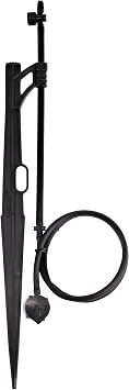 Raindrip 173CPUB, Adjustable Flow Micro Sprinkler Assembly, Quarter-Circle Pattern, Fan Spray, 1/4-Inch Clamp N Pierce Inlet, Riser & 13-Inch Stake, Drip Irrigation Emitters for Drip Irrigation Gardening Systems, Black
