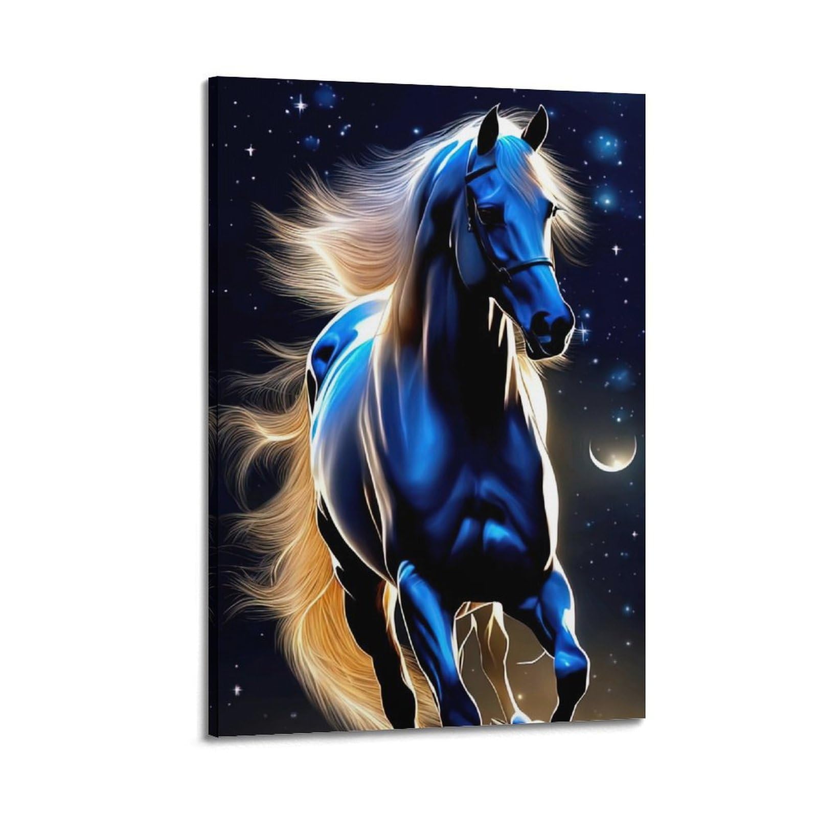 WZKTCL Animal Poster Horses in The Dark Poster Decorative Painting Canvas Wall Posters And Art Picture Print Modern Family Bedroom Decor Posters 20x30inch(50x75cm)