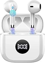 Bluetooth Headphones, Bluetooth 5.4 Headphones, Wireless Headphones with 4 ENC Noise Cancellation Mic, In-Ear Headphones 40 Hours Playback, Wireless HiFi Stereo Headphones IP7 Waterproof for iOS