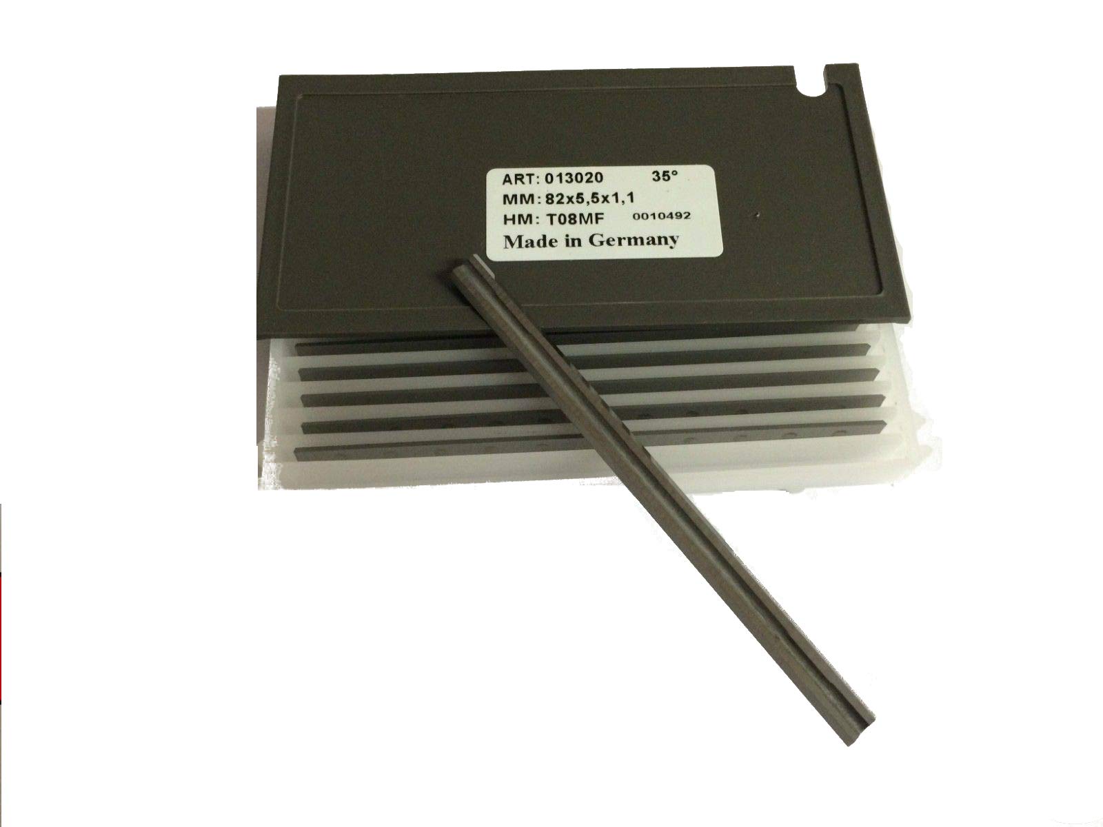 Xcalibur Tooling Box Of 10 X 82Mm Carbide Tct Planer Blades For Makita D-35302 Planer Reversible Knives - Made In Germany