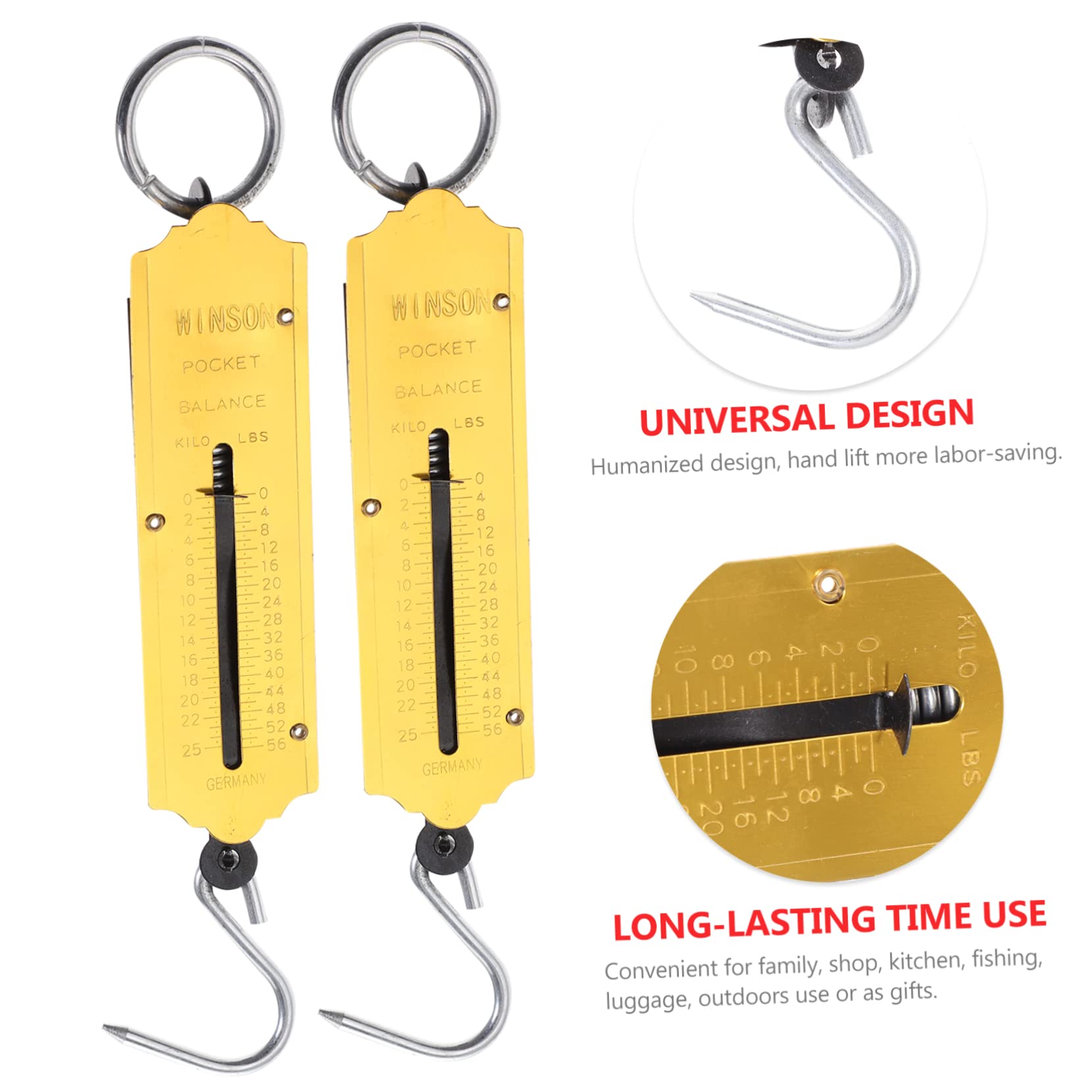 Ciieeo Spring Scale Weighing Hook 25kg Portable Mechanical Scale Dual Kg/lb Measurement for Travel