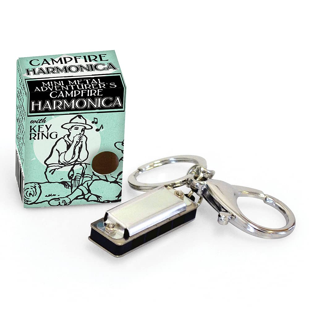 Crafty Capers Mini Metal Harmonica Mouth Organ Keyring | Cracker Filler | Mini Gift