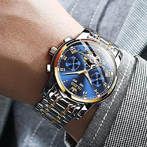 Image of OLEVS Automatic Watch for Men Self Winding Mechanical Luxury Business Stainless Steel Multi Calendar Waterproof Luminous Wrist Watches