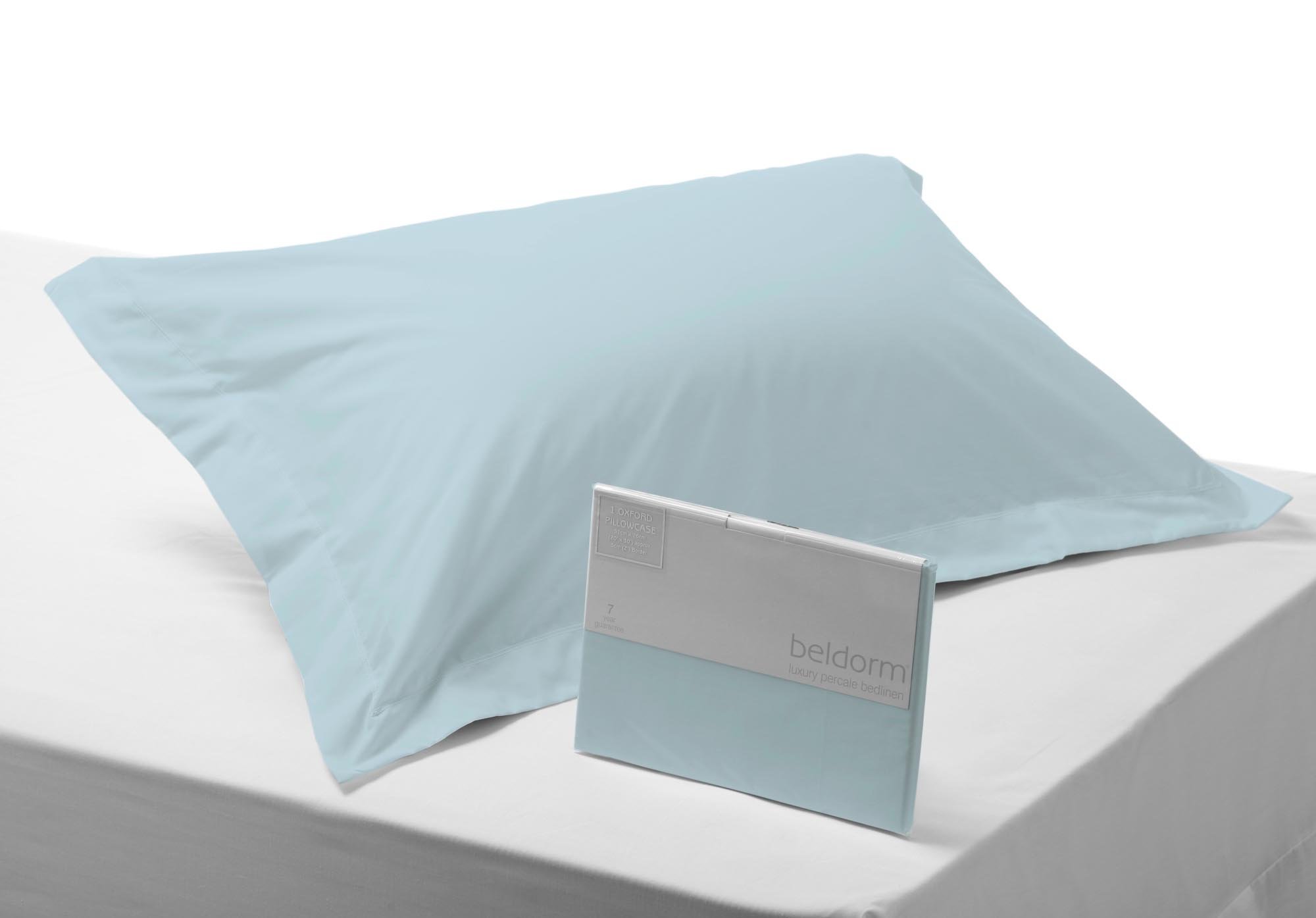 Serene Oxford Pillowcase Duck Egg Linen Blend