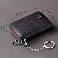 Vista 87 de FurArt - Cartera para tarjetas de crédito, soporte para tarjetas con cremallera para hombres y mujeres, bloqueo RFID, cartera con llavero