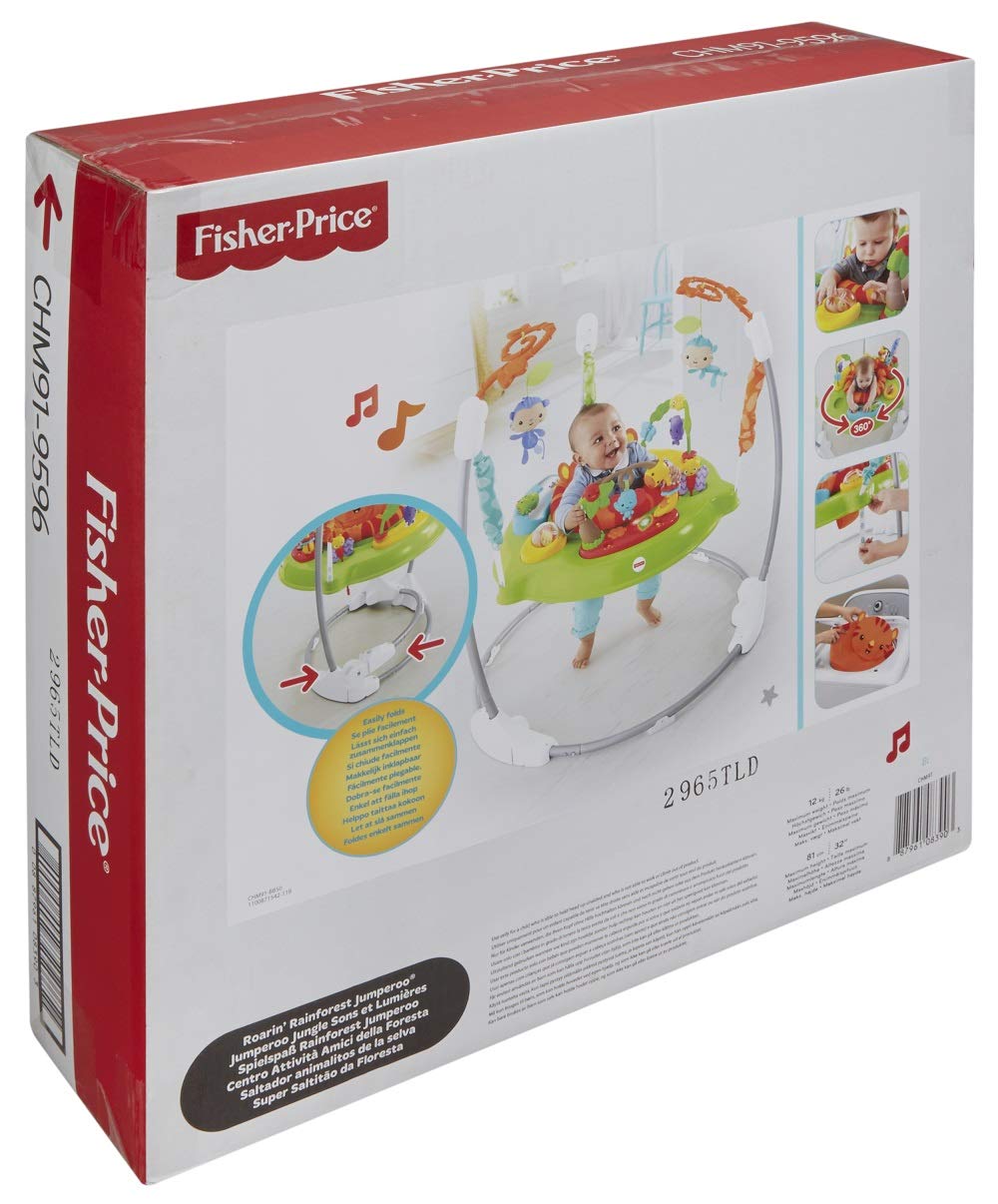 Fisher-Price Saltador Animalitos de la Selva, Producto para Bebés, con Música, Luces, Sonidos y Accesorios, Regalo para Bebés de 6 o más Meses, Tigre, 1 Unidad (Paquete de 1)