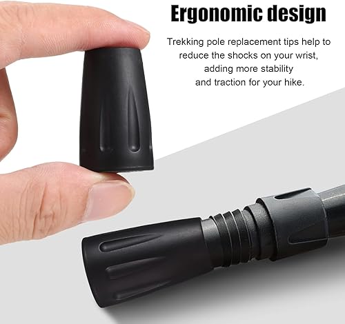 Miniatura 6 de Healifty 4 puntas de bastón de senderismo, puntas de bastón de senderismo, puntas de goma de repuesto para bastones de senderismo, bastones de