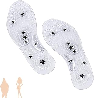 Stepsoothe Far Infrared Acupressure Insoles,Stepsoothe Insoles,Foot Massage Magnetic Insoles,Can Be Cut Freely (27CM (40-44), Transparent)