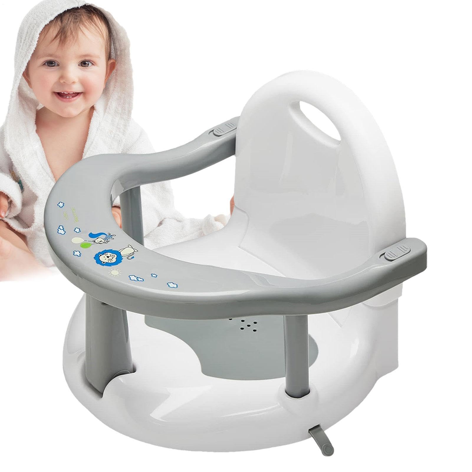 Seggiolino per vasca da bagno per bambini, 32 x 28 x 32 cm | seggiolini da bagno girevoli Babe, Sedili pieghevoli per vasca da bagno con ventose, sedia per vasca da bagno per bambini da