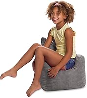 Vista 16 de Posh Creations Puf estructurado cómodo para jugar, leer y ver la televisión, silla Pasadena, microgamuza, color negro
