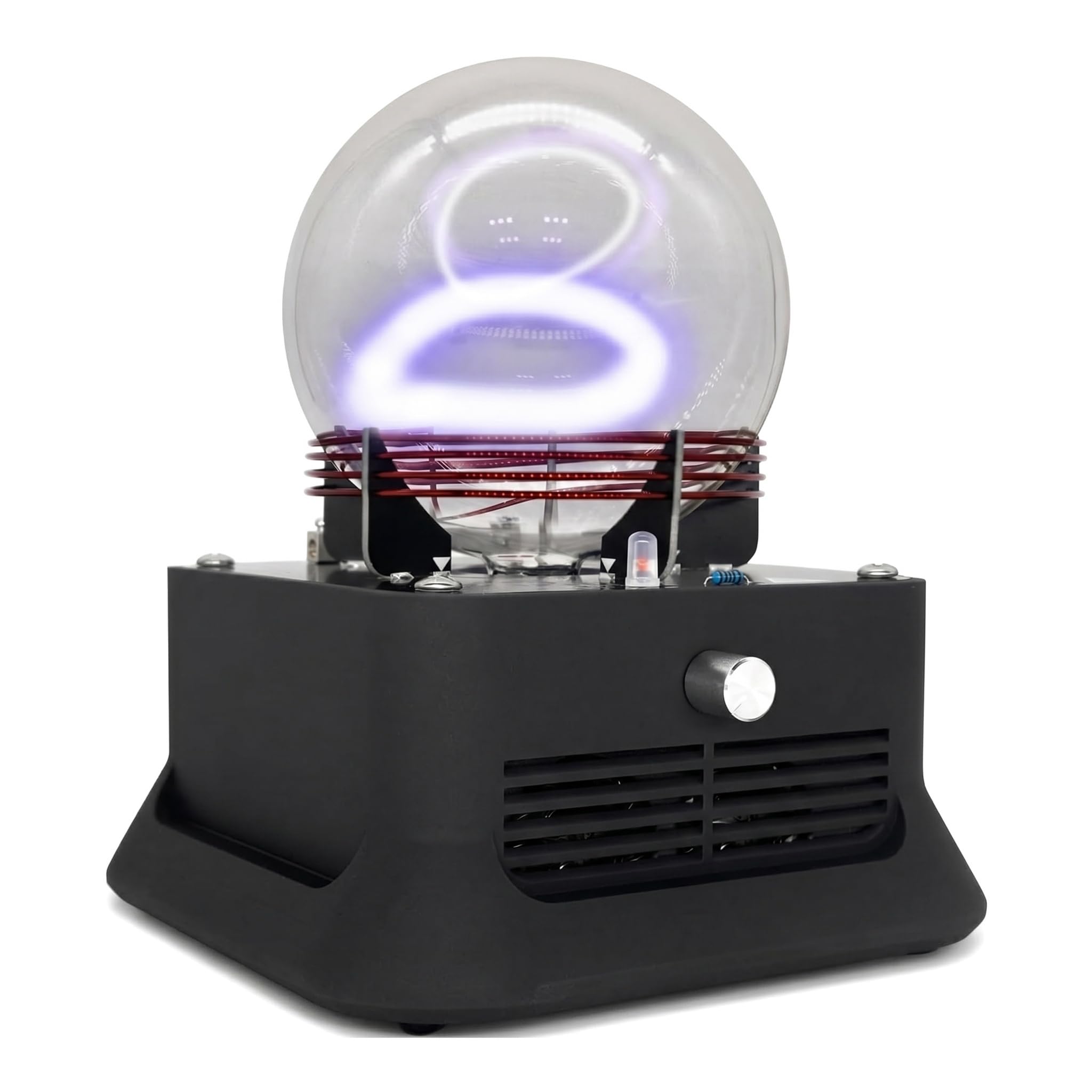 WHOOLEFUN Musical Plasma Ring Exciters, 5in/13cm Xenon Glass Ball, Music Players, Toroid Circuit Plasma Ring Drive Plasma Ball, Interactive Music-reactive, For Science Educational