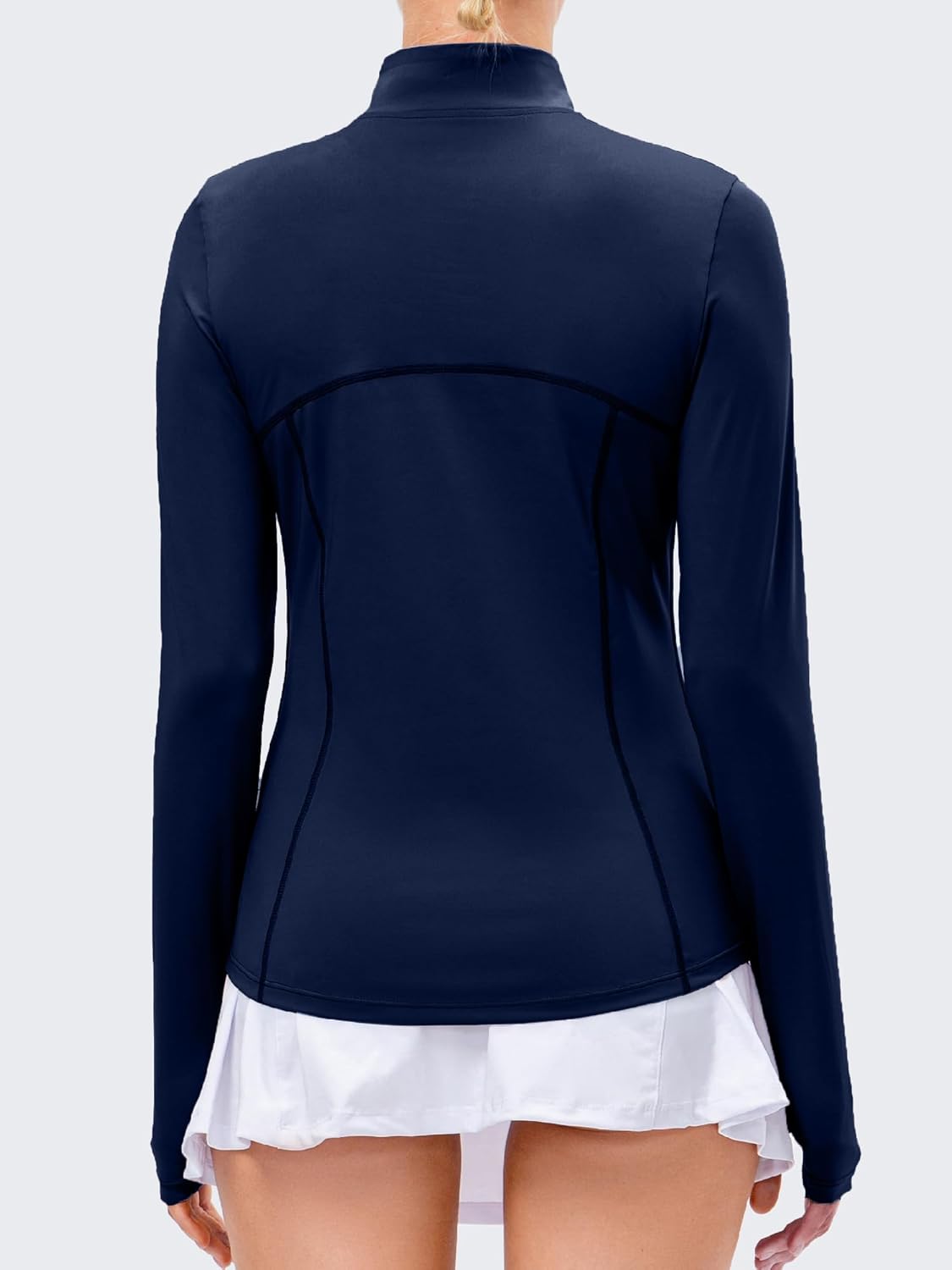 TAISIM Women's Long Sleeve Shirts with Thumb Holes Athletic Workout Hiking Running Shirt 1/4 Zip Pullove - Image 3