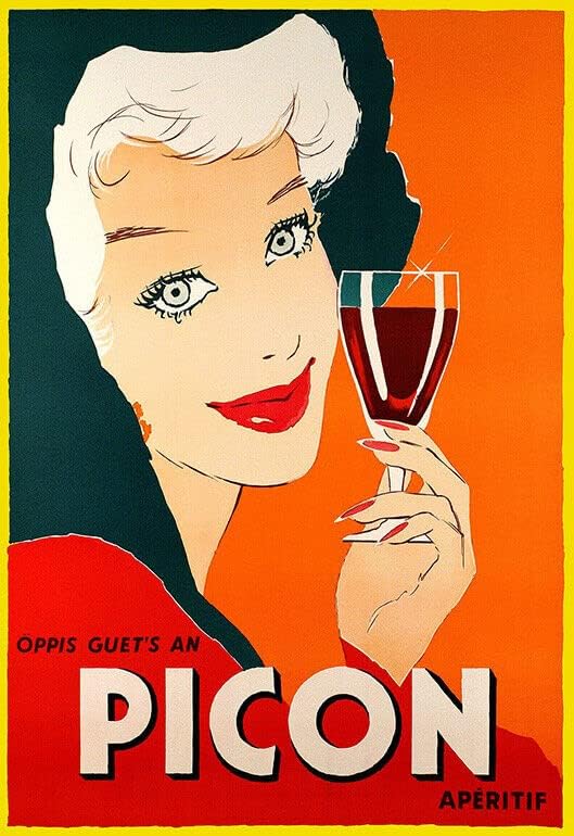Vintage Tin Sign Drink Picon öPpis Guets A Picon Bar Pub Cafe Retro Sign Home Kitchen Bar Cafe Club Cave Wall Decor Metal Sign 20 x 30cm