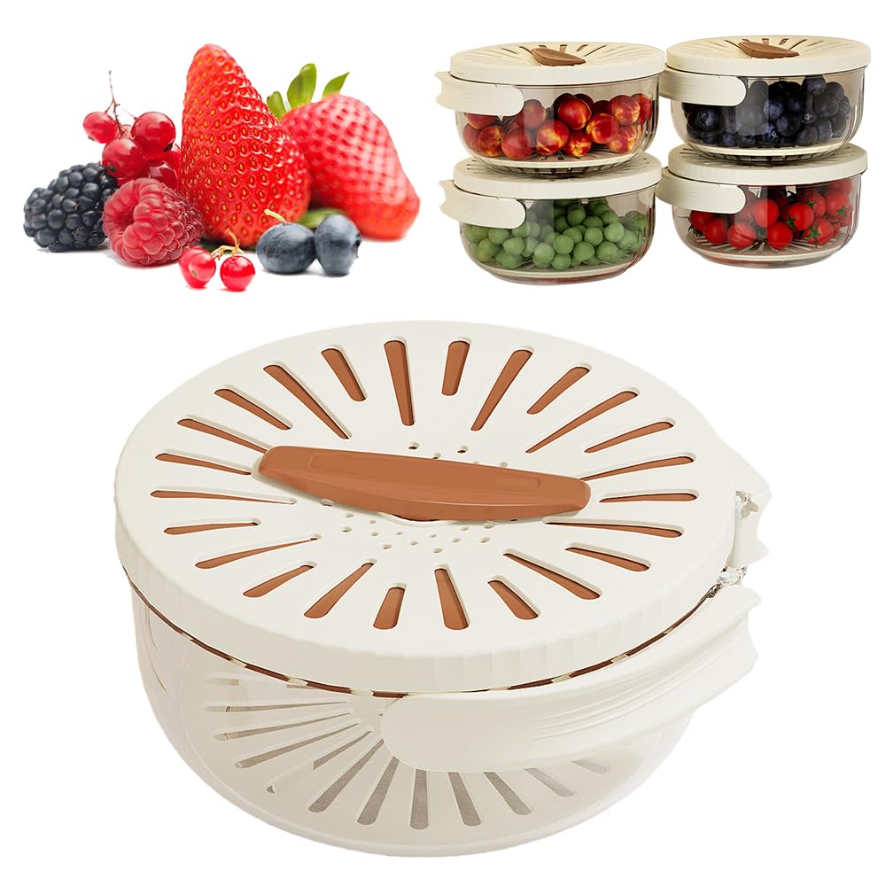 Multifunctional Fruit and Vegetable Washing Bowl, Upgrade Fruit Washing Bowl with Strainer, 2025 New Fruit Drainer Container with Handle 2 In 1