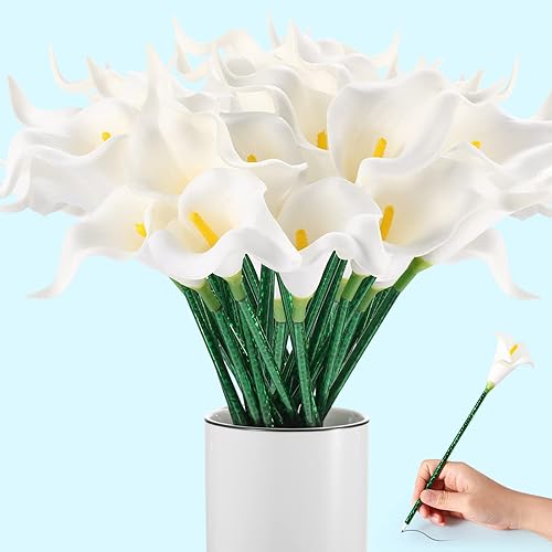 24 bolígrafos de flores a granel con diseño de girasol y mariposas bolígrafos de lirios de cala bolígrafos de escritura de 0020in 0028in para el