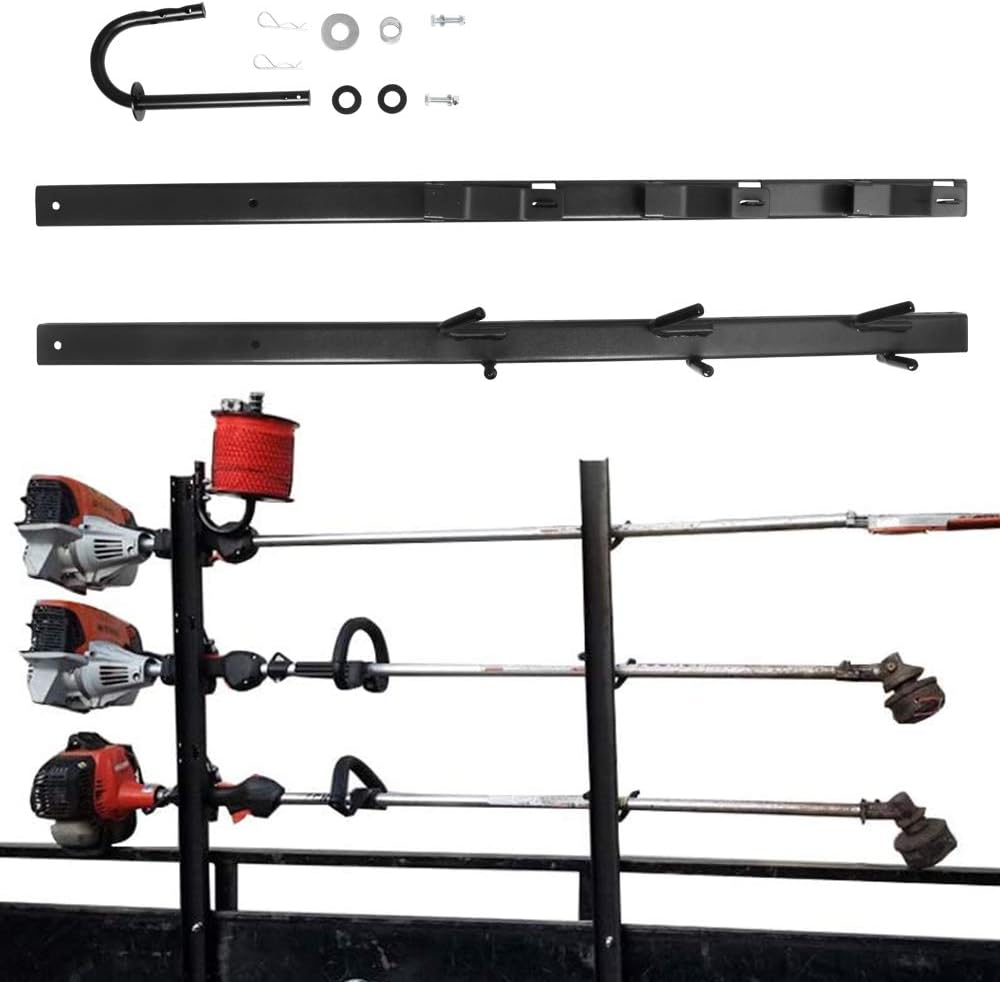 Lonwin String Trimmer Rack 3 Place Fit for Open Landscape Trailer with Locks : Patio, Lawn & Garden