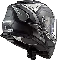 Vista 6 de LS2 Helmets Assault Petra - Casco integral para motocicleta con visera solar (negro mategrafitogris, talla L)