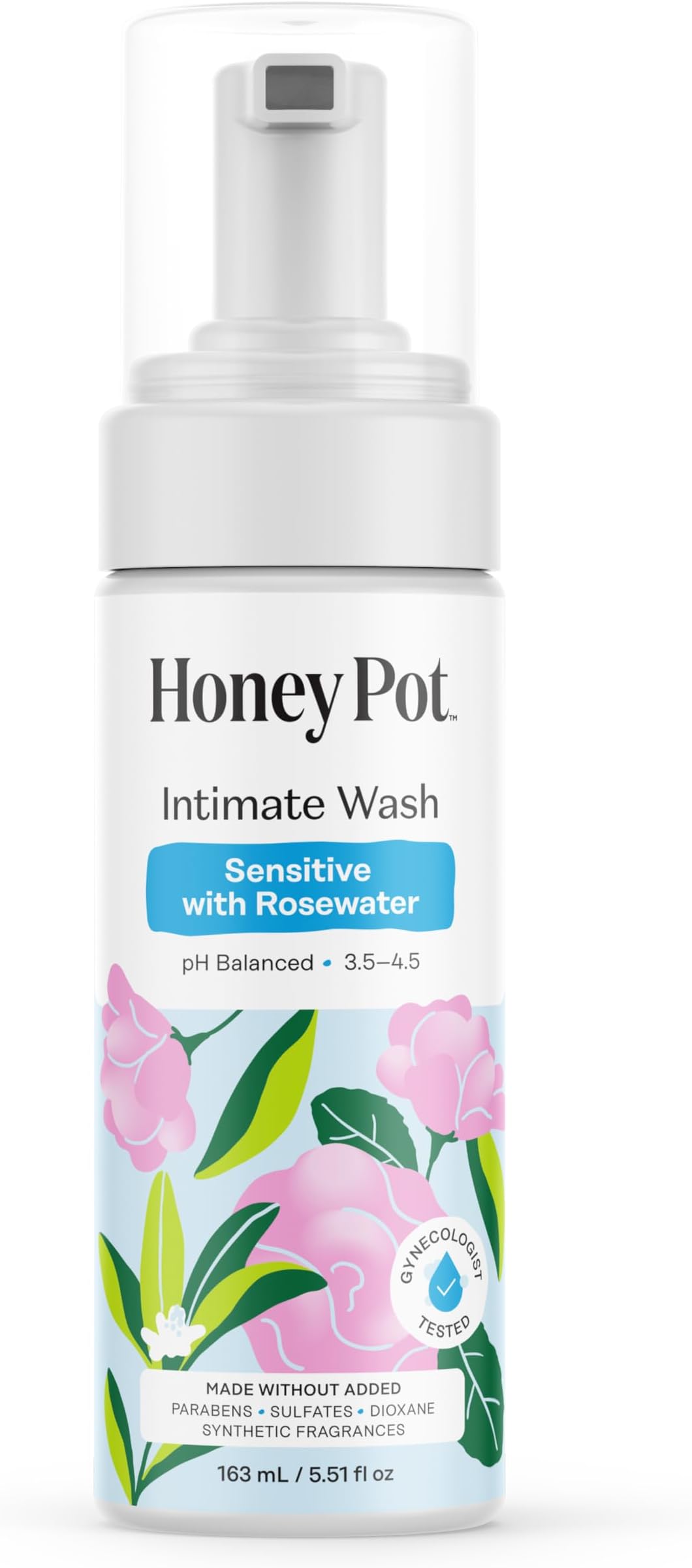 The Honey Pot Company - Feminine Wash - Herbal Infused Feminine Hygiene Wash for Sensitive Skin Types - PH Balanced Plant Based Wash Free from Parabens and Sulfates - Bergamot Rose - 5.51 Fluid Oz.