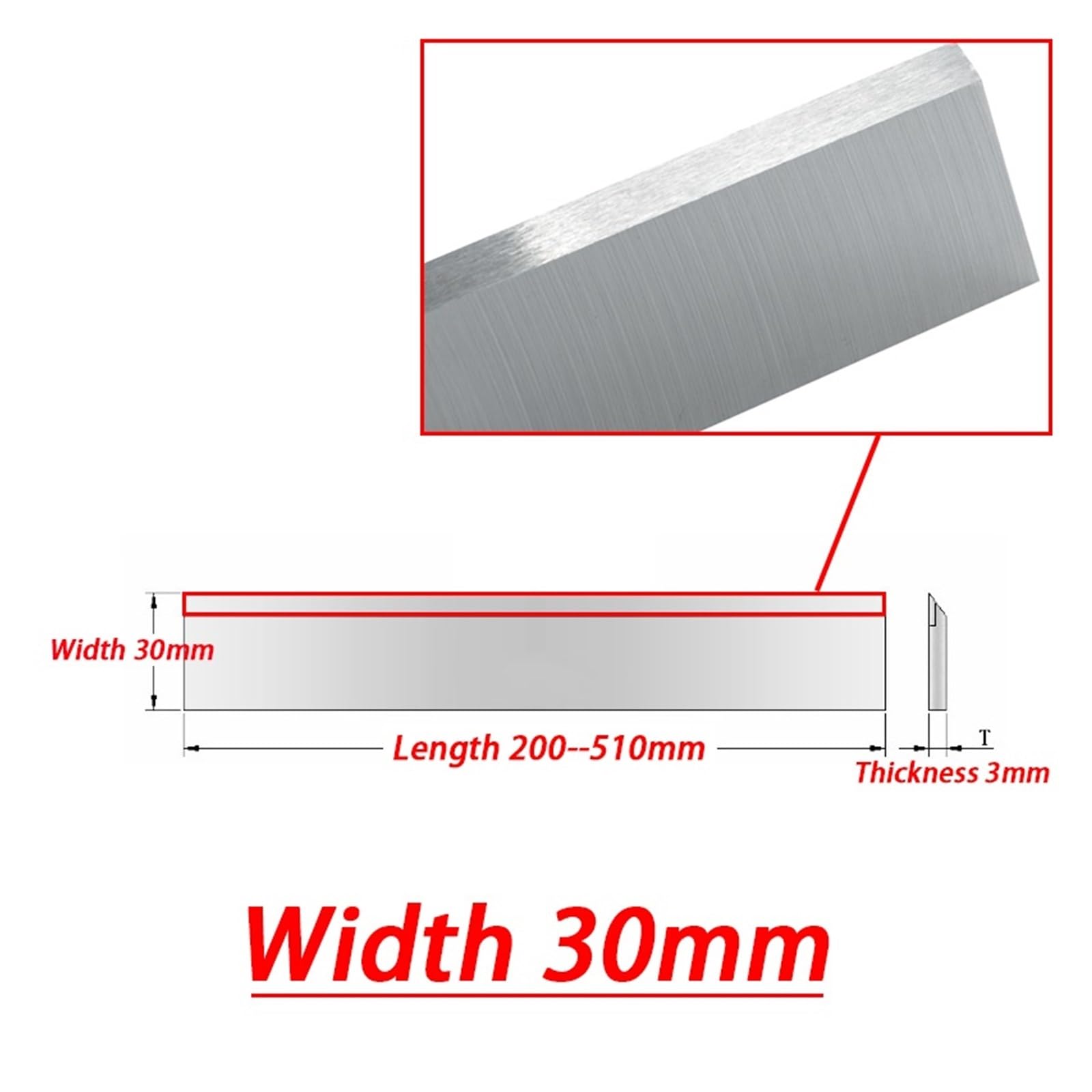 3 szt. 25mm 30mm HSS strugarki do drewna długość 150-510mm narzędzia do cięcia twardego drewna(Width 30mm,3Pcs Length 500mm)