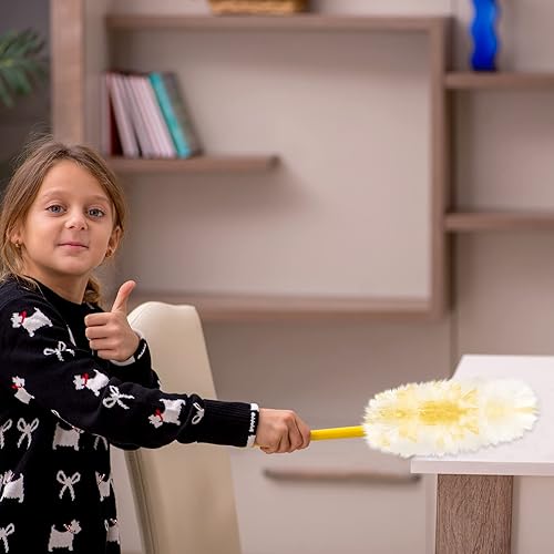 Miniatura 2 de Vesici 300 piezas de repuesto de plumero compatibles con plumeros Swiffer, repuesto desechable a granel grueso con 1 mango resistente para limpieza,