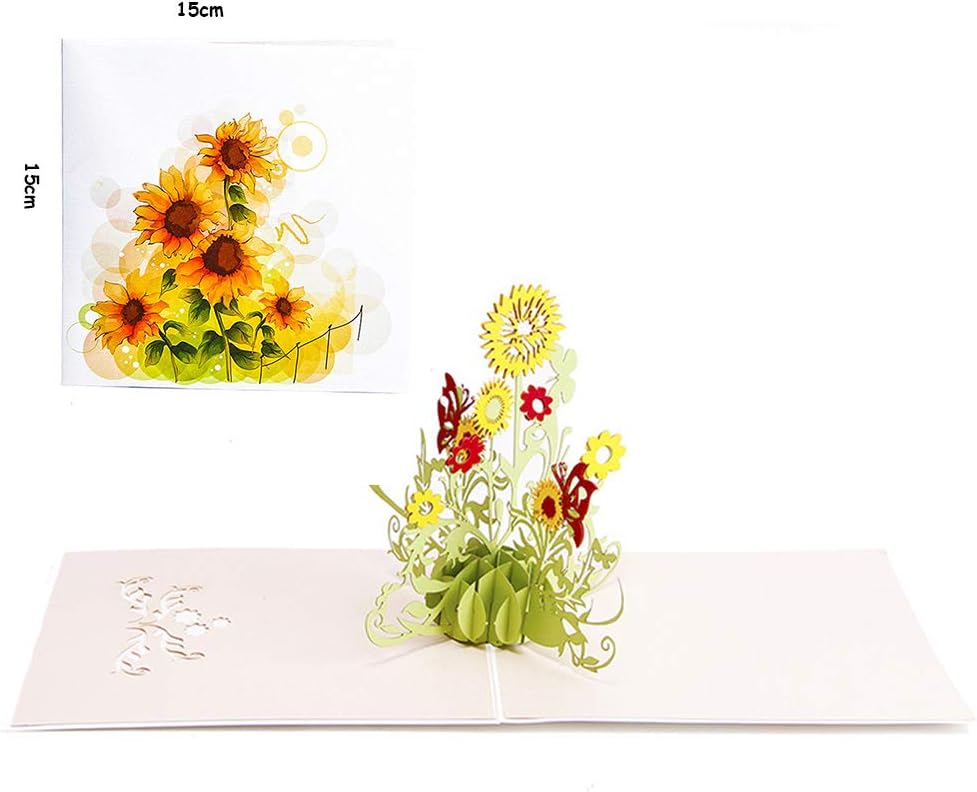 6 Pieces 3D Pop Up Cards, 3D Greeting Cards with Envelopes, Handmade 3D Popup Happy Birthday Cards for Christmas Valentine Birthday Anniversary Wedding Mother's Day Boy Girl Friends Gift (Style A)