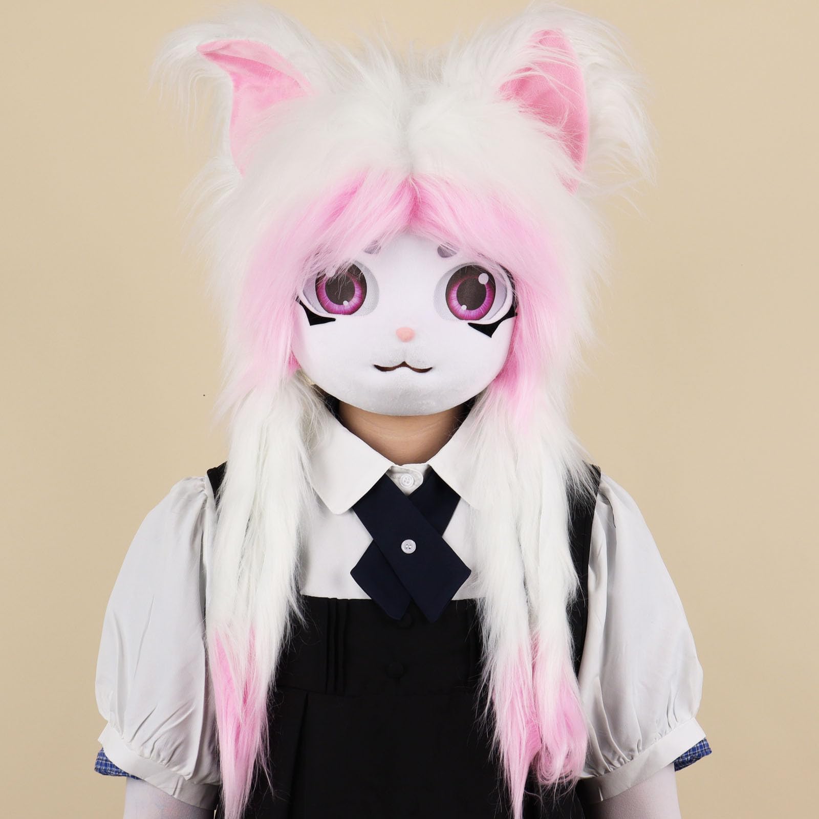 Peluche maschera pelosa Festival Attrezzatura per cosplay Comodo copricapo per animali Perfetto per giochi ruolo eventi in costume Accessorio anime Halloween