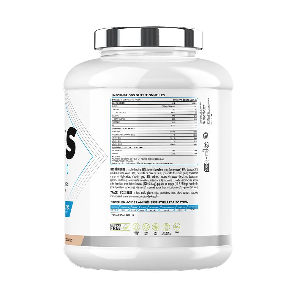 Superset Nutrition | Programme Prise De Masse Expert - Mass Advanced 2,5kg Cookies - Créatine HardcoreTropical - Bcaa Xtreme - Xenatest Hardcore