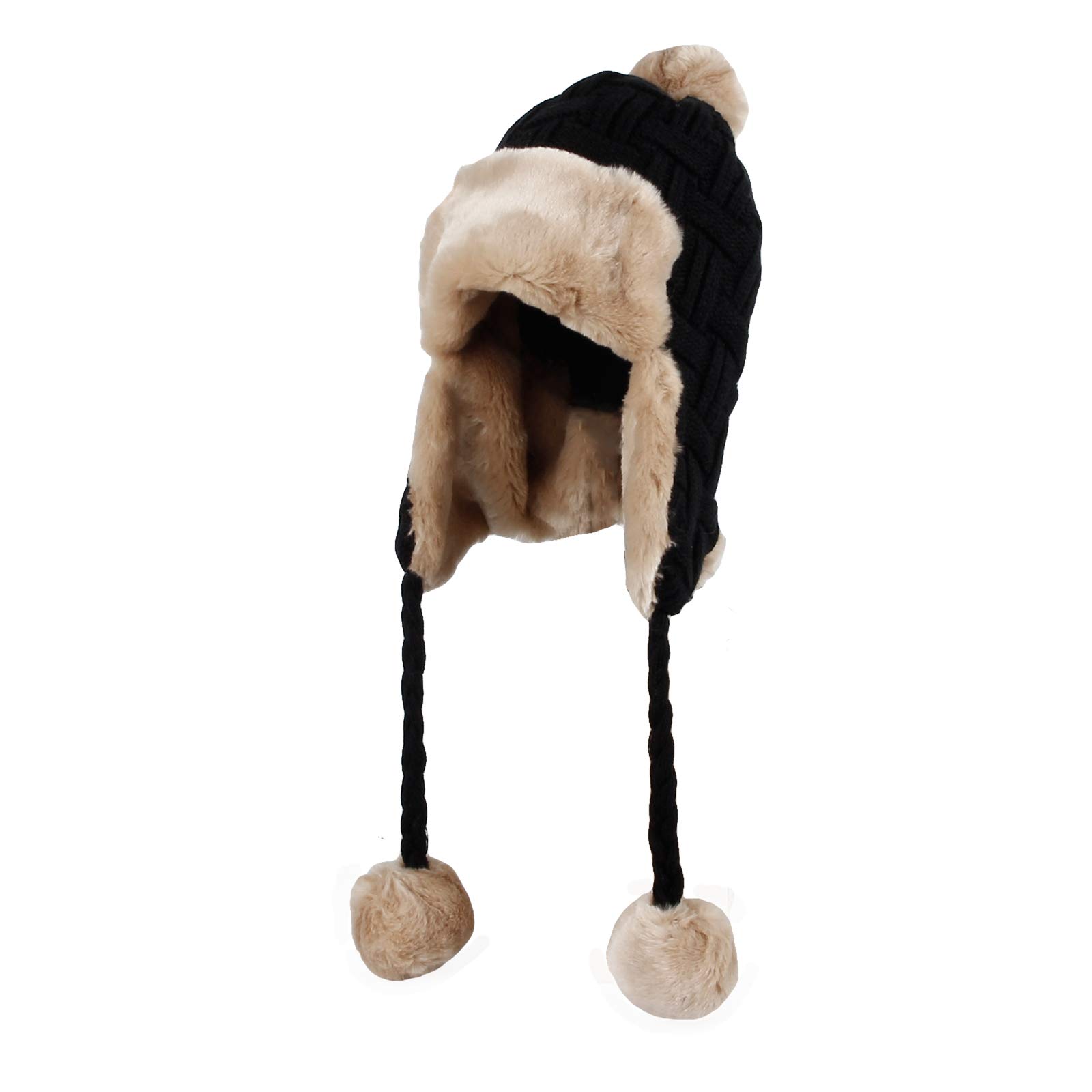 WITHMOONS Gorro de punto trenzado grueso con forro polar FZ70022