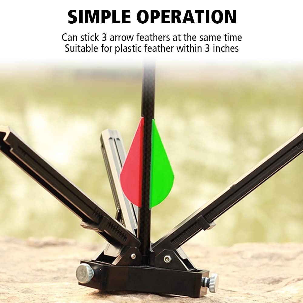 DONGKER Freccia Fletching Jig, dispositivo regolabile in ABS, per tiro con l'arco fai da te, strumento per attaccare molle a freccia da 3,6 a 10 mm