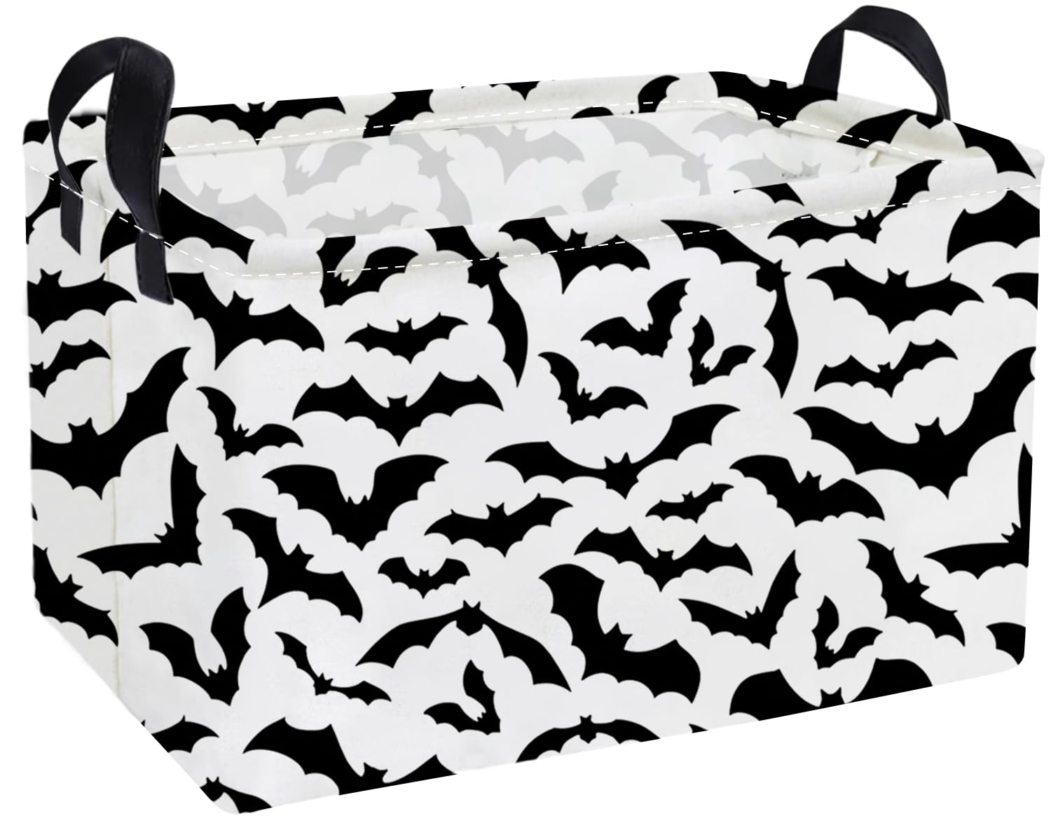 Essme Rectangular Bat Baskets,Halloween Storage Box,Cute Basket for Kids Room Decor, Book Bins,Shelf Basket.（Bat
