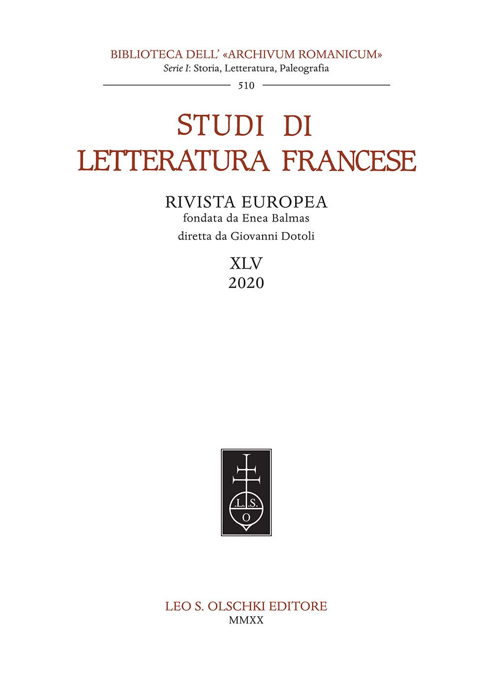Studi di letteratura francese (2020) (Vol. 45)