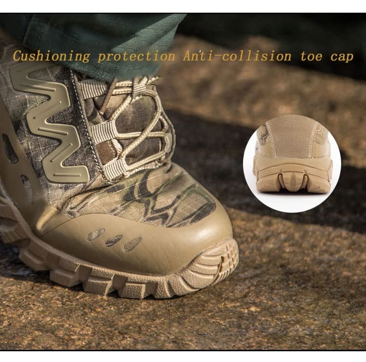 CLSQLXYJZC Lightweight Low Top Tactical Boots for Men, Comfort Durable Rubber Sole Military Work and Desert Boots, Lace-up Waterproof Breathable Military Boots4