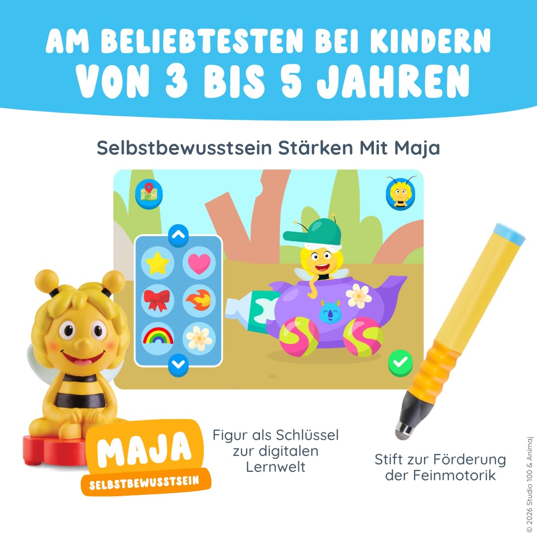 Edurino Starterset Die Biene Maja Selbstbewusstsein Stärken mit Maja ab 3 Jahren inkl. Eingabestift | Innovatives & digitales Lernspiel | Selbstvertrauen | Durchhaltevermögen | Selbstständigkeit