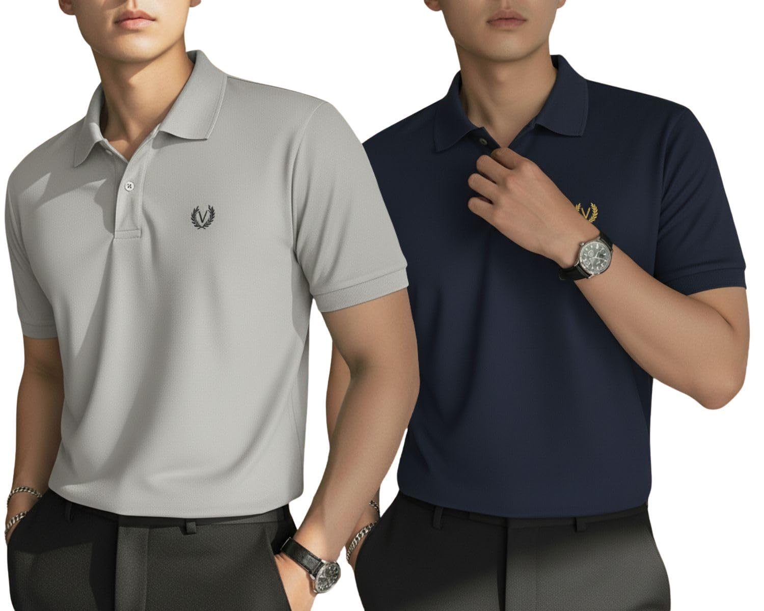 Men’s Solid Polo T-Shirt | Premium Cotton Blend | Regular Fit | Short Sleeve | Collared Casual Wear -MJ-183-picture-30