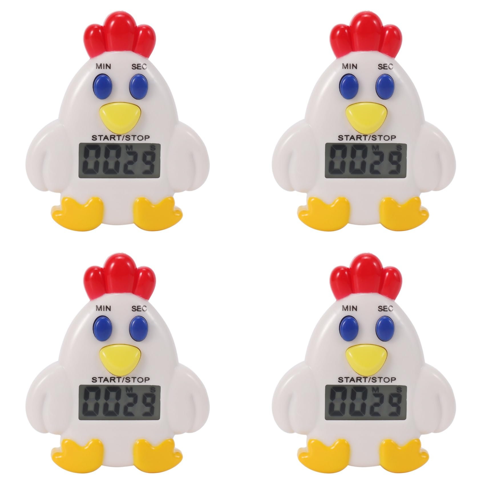 Hndhbfgrt 4X Kitchen LCD Digital 99 Minute 59 SEC Countdown Clip Hen Alarm Timer Tool