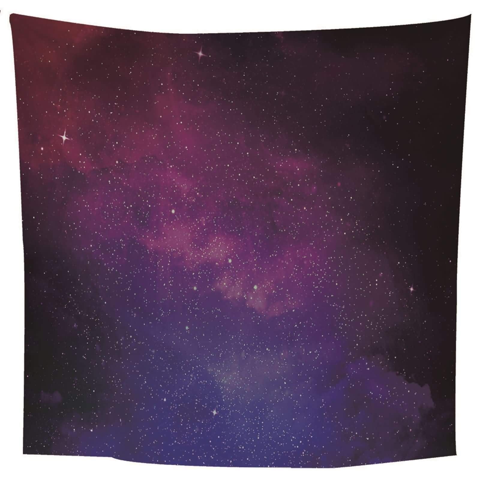 Tenture murale nuit étoilée violette pour cacher un mur blanc