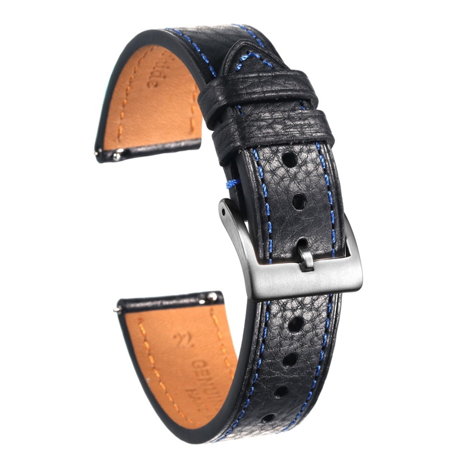 Bracelet montre cuir véritable vintage 20mm interchangeable souple