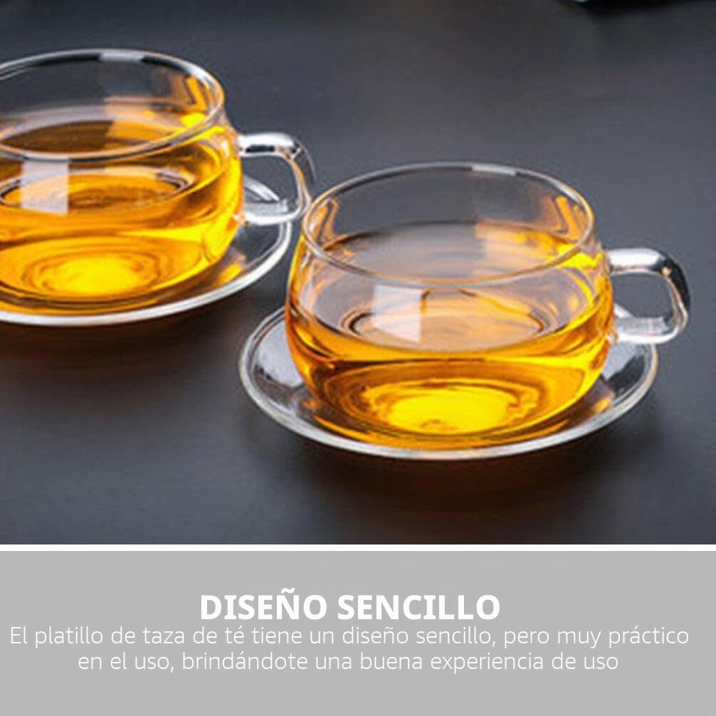UPKOCH Platos De Vidrio Transparente 6 Piezas Platos De Café Transparente Redondos Para Tazas Snack Café De Té De Postre Para La Cocina De Casa