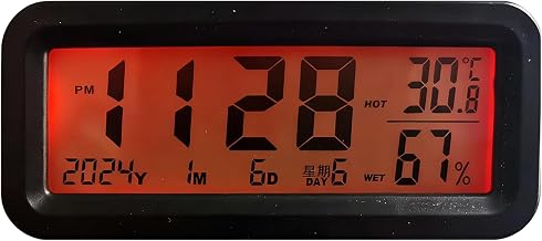 Clock for Car Dashboard - 88g Small LED Humidity Monitor, Portable Adhesive Electronic Car Clock for Truck Auto Automotive Scooter Sedan Pickup SUV Console Air Vent Driving Road Trip